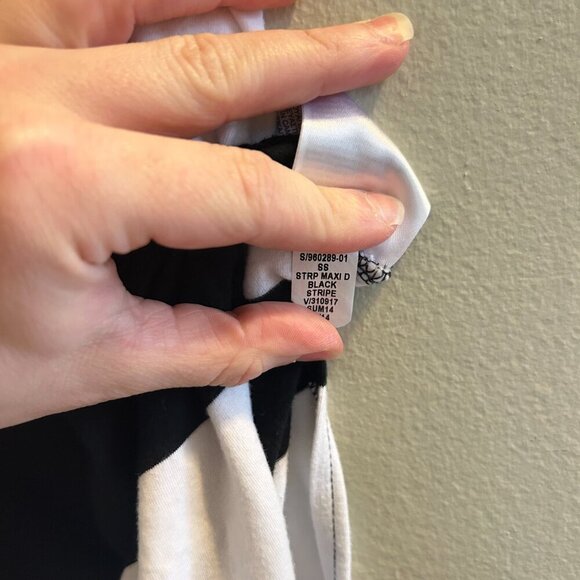 Gap Rugby Short Sleeve Maxi Dress Size XS Black White Striped Teacher Modest - Picture 8 of 9